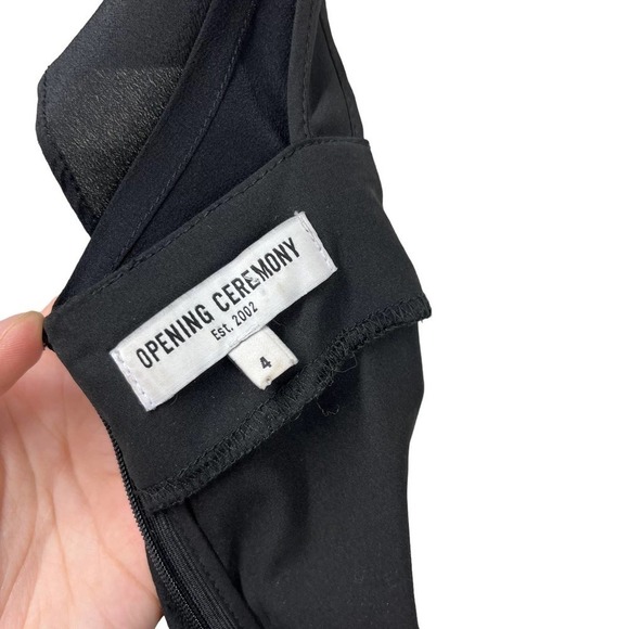 Opening Ceremony Mini Dress 100% Silk Draped Waist Black Ruffle 4 - Picture 10 of 10